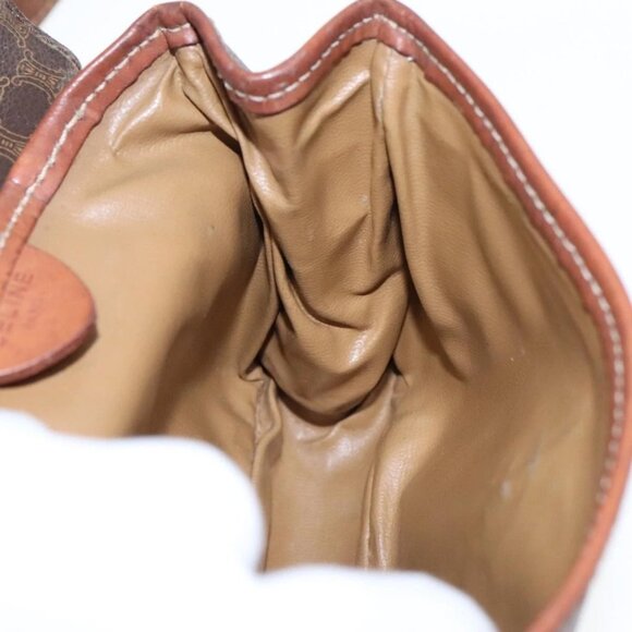 CELINE Macadam Canvas Shoulder Bag PVC Leather Brown Gold Auth 88287 - Picture 12 of 16